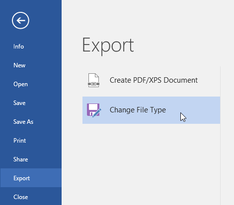 Chọn Change File Type