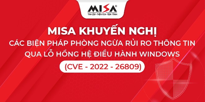 Thông báo về lỗ hổng bảo mật của MISA