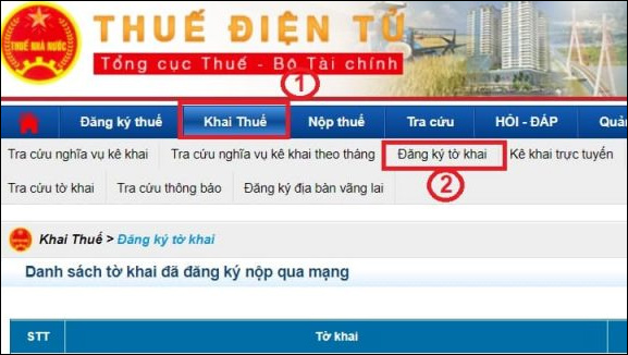 Đăng ký tờ khai 