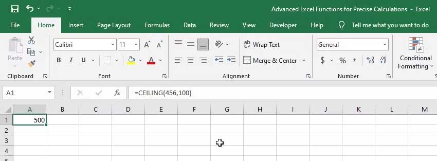 Hàm ceiling trong excel