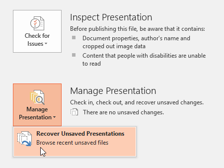 Các tùy chọn tự động khôi phục file