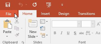 Bảng menu trên PowerPoint