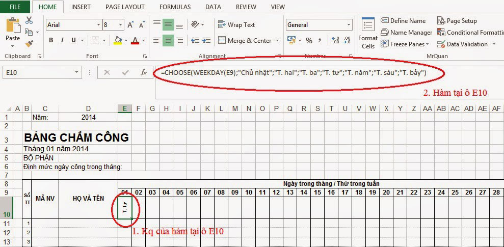 Hướng dẫn chi tiết cách tạo bảng chấm công trên Excel