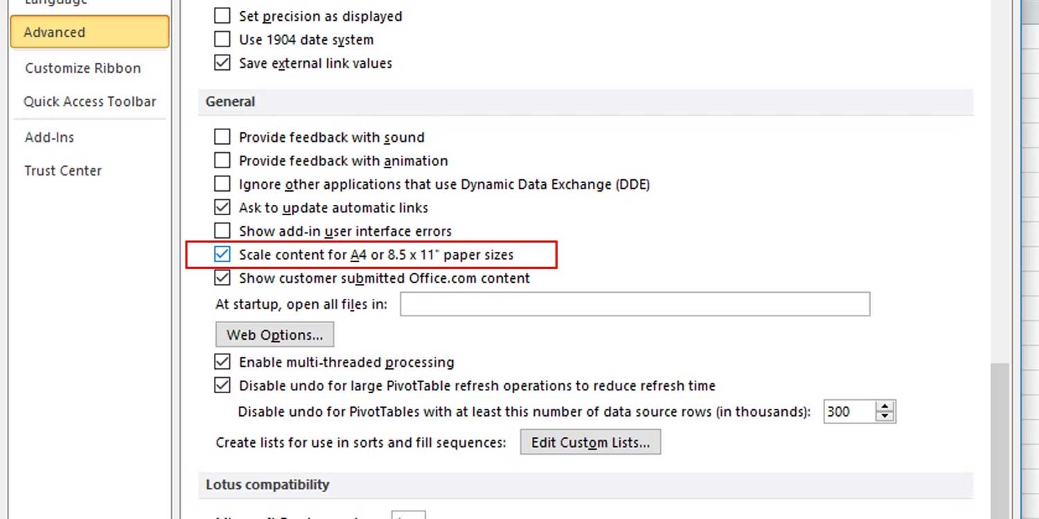 Chỉnh tỷ lệ file Excel khi in