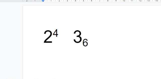 Soạn thảo số mũ trên Google Docs
