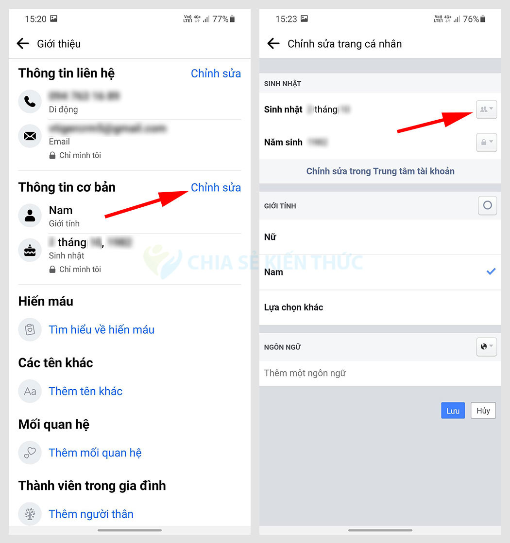 Cách ẩn sinh nhật trên Facebook điện thoại