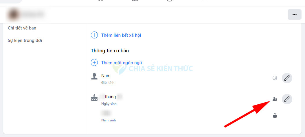 Cách ẩn sinh nhật trên Facebook máy tính