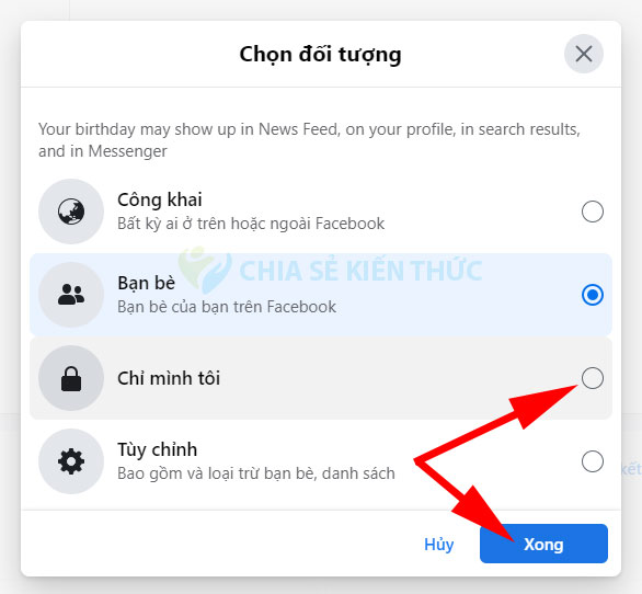 Cách ẩn sinh nhật trên Facebook máy tính