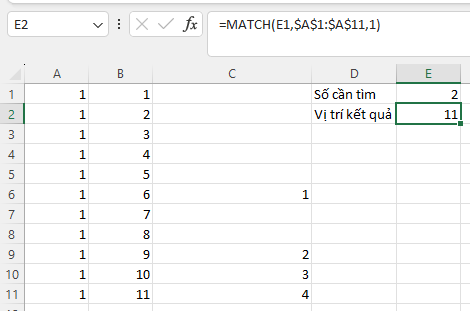 Tìm kiếm xấp xỉ trong Excel
