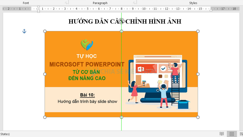Hướng dẫn chỉnh ảnh trong Word bằng đường căn chỉnh