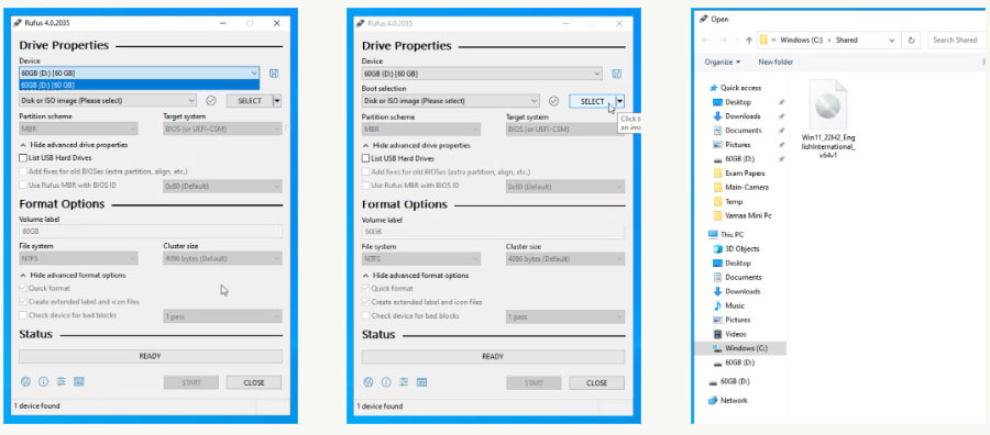 Chọn Windows 11 ISO làm disk image trong Rufus