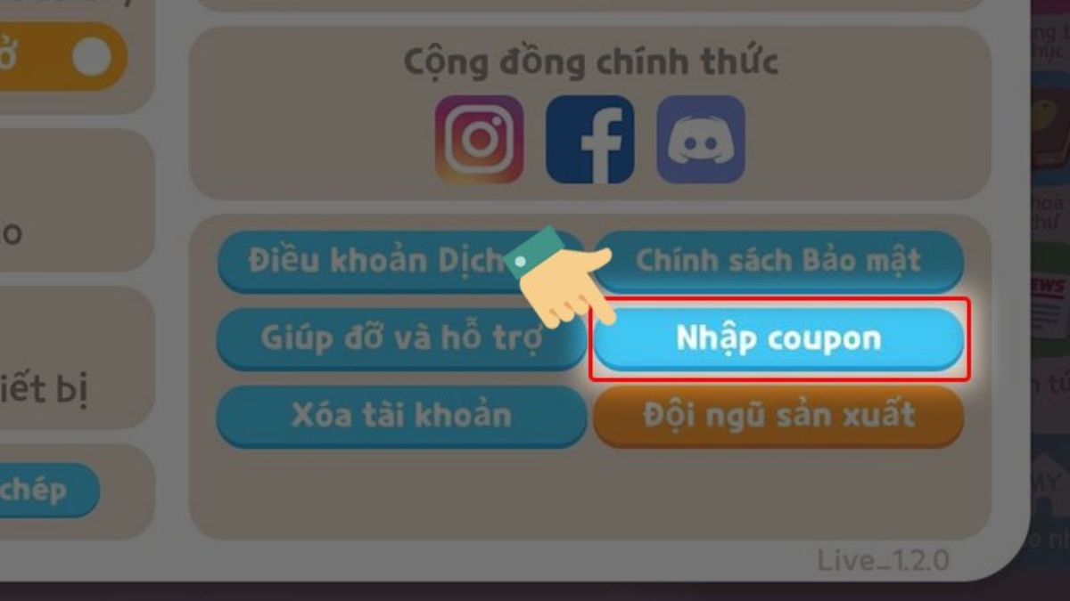 Cách nhập code Play Together trên Android bước 3