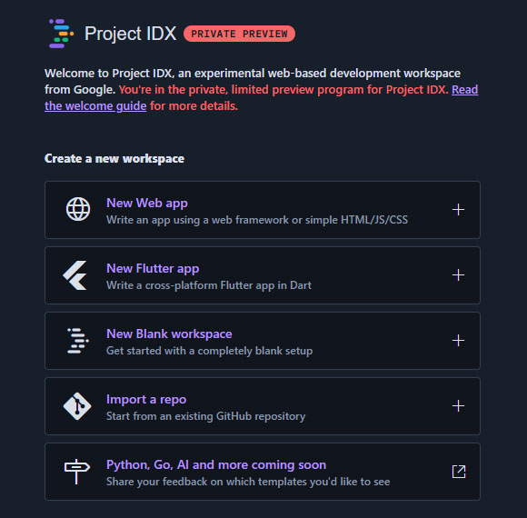 Google Project IDX