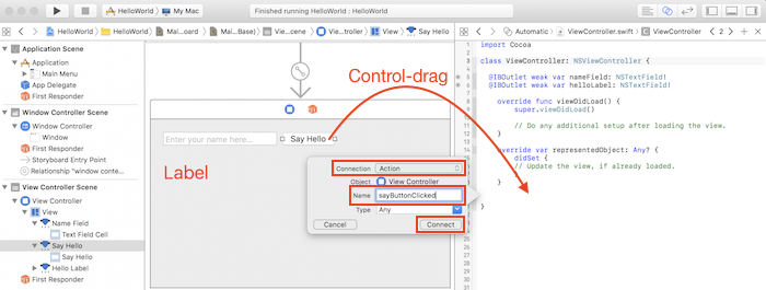 Hướng dẫn sử dụng Xcode cơ bản để lập trình ứng dụng iOS: Kết nối UI với code