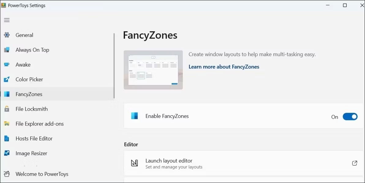 FancyZones trong PowerToys