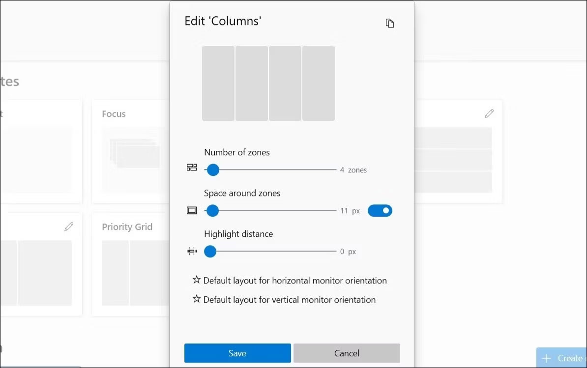 Chỉnh sửa Snap Layouts trong PowerToys