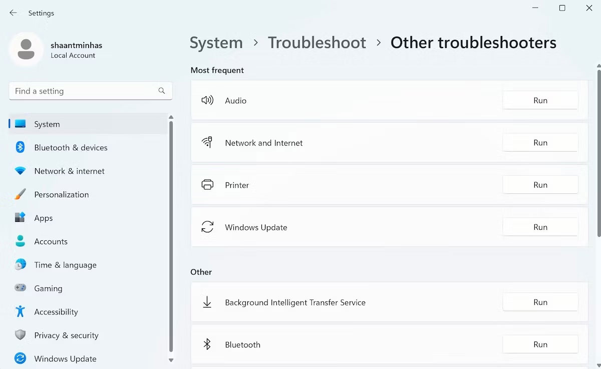 Trình khắc phục sự cố Windows Update