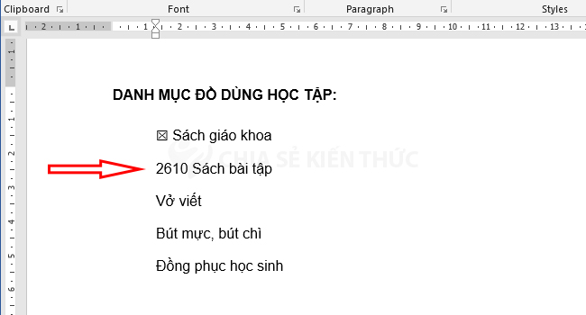 Chèn dấu tích trong Word bằng phím tắt - Bước 4.1