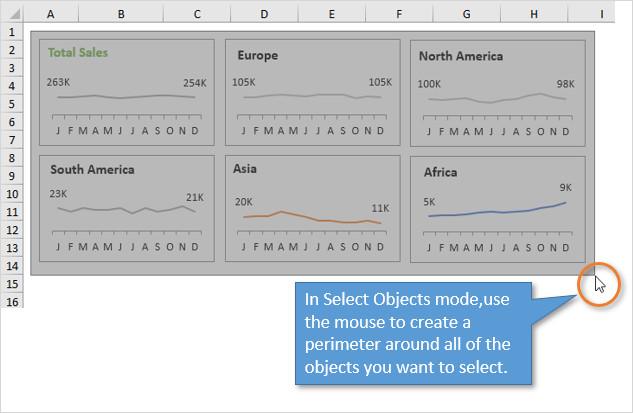 Hướng dẫn 5 cách chọn nhiều hình Shapes cùng lúc trong Excel - Cách 4 - B2