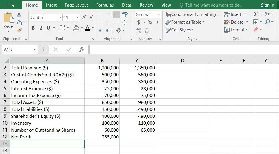 Thiết lập bảng tính Excel