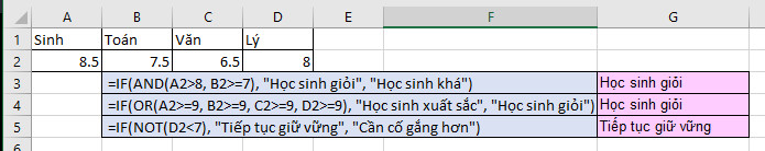 Các hàm luận ký nâng cao trong Excel