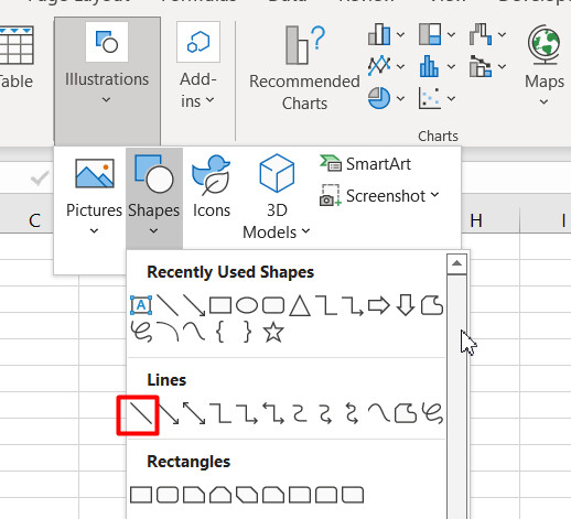 Hướng dẫn cách vẽ đường thẳng và vẽ mũi tên trong Excel cực nhanh - 2