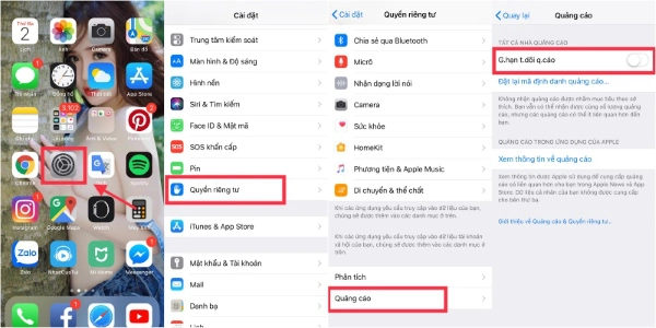 Các bước bật tính năng loại bỏ quảng cáo trên iPhone