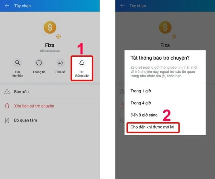 Chặn quảng cáo Zalo trên Official Account - Bước 6