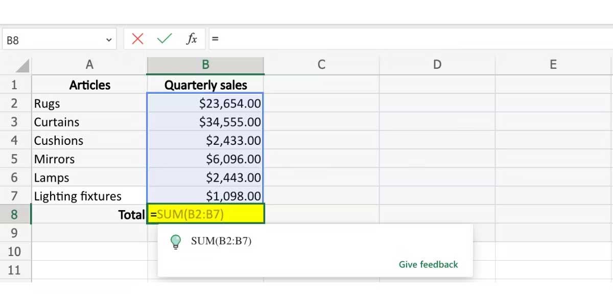 Cách dùng gợi ý công thức trong Excel