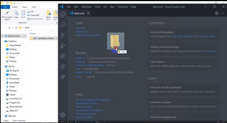 Tạo Folder thư mục trong VSCODE