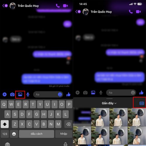 Cách gửi ảnh HD trên Messenger - Bước 2