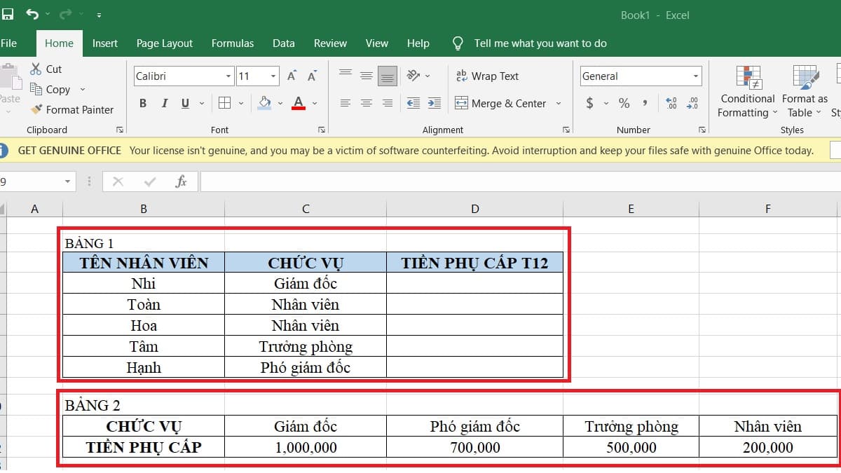 Cách dùng HLOOKUP để xếp loại danh hiệu học sinh - Bước 3