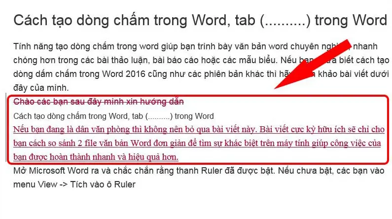 So sánh bằng công cụ Compare trên Word - Bước 6