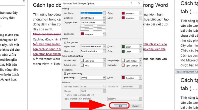 So sánh bằng công cụ Compare trên Word - Bước 8