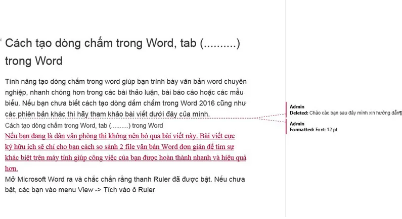 So sánh bằng công cụ Compare trên Word - Bước 10