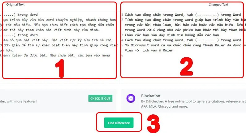So sánh 2 file word bằng Diffchecker - Bước 1