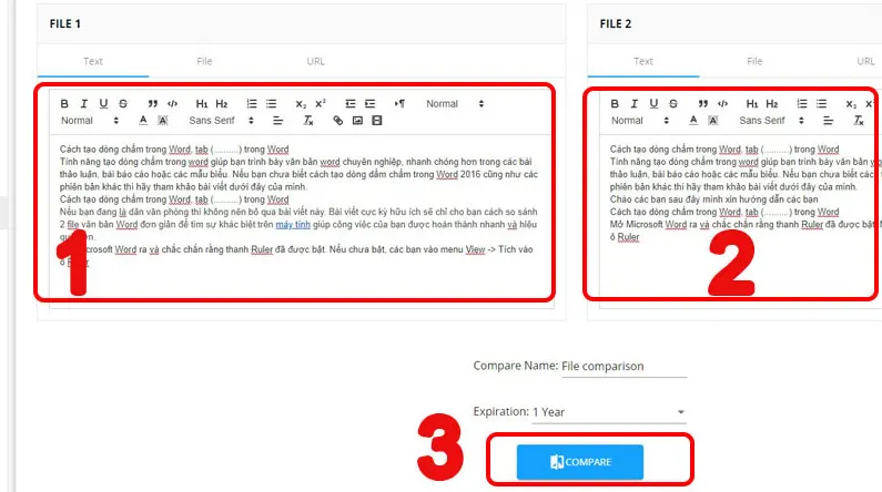 So sánh 2 file Word bằng CopyLeaks - Bước 5