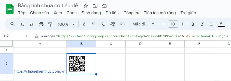 Tạo QR code ngay trong Google Sheets