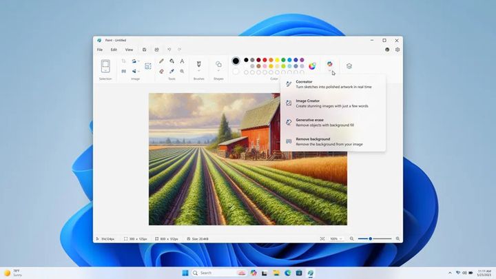 Microsoft Paint tích hợp AI giúp người dùng thành họa sĩ trong chớp mắt