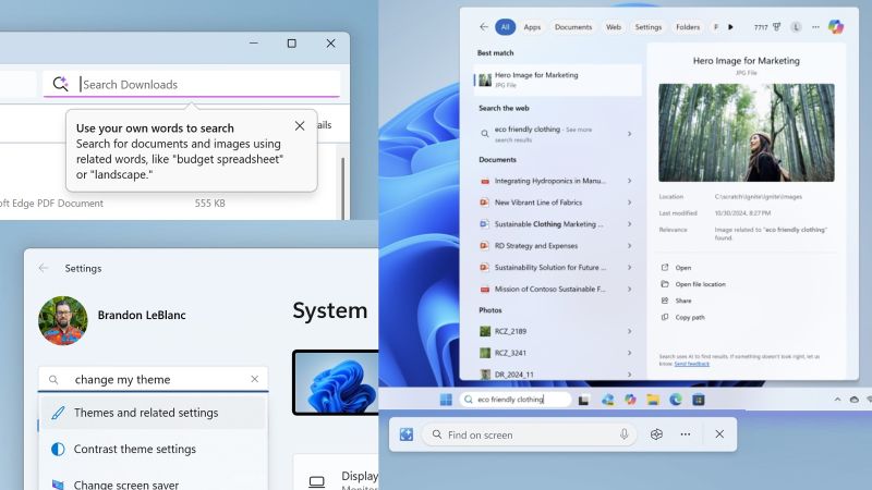 Windows 11 cải thiện khả năng tìm file với AI và tích hợp sâu”Circle to Search” ở bản cập nhật mới