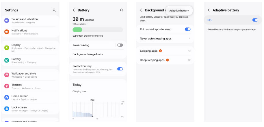 Kích hoạt tính năng Adaptive Battery