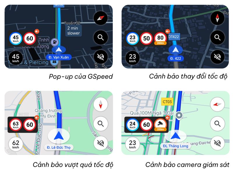 Hiển thị giới hạn tốc độ, camera phạt nguội trên Google Maps