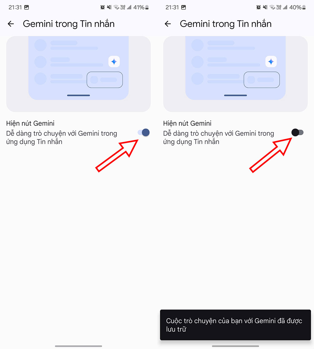 Cách tắt Gemini trong ứng dụng tin nhắn trên Android - Bước 3