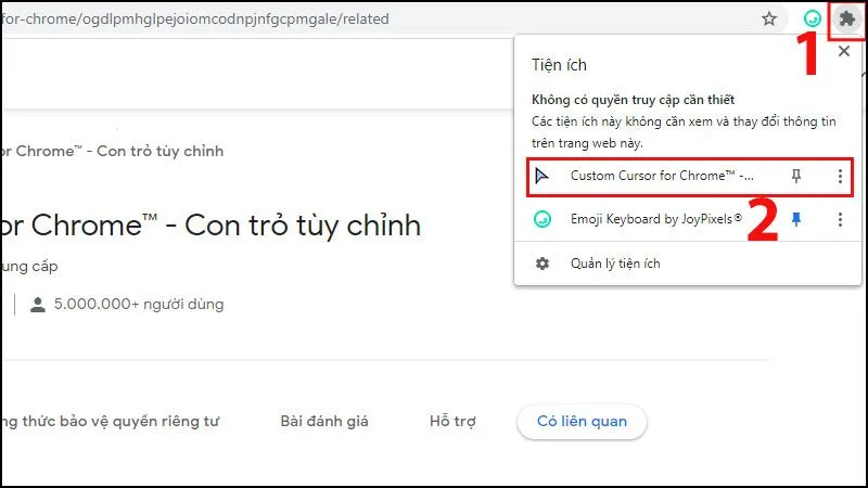 Hướng dẫn cách thay đổi con trỏ chuột trên Chrome - Bước 2