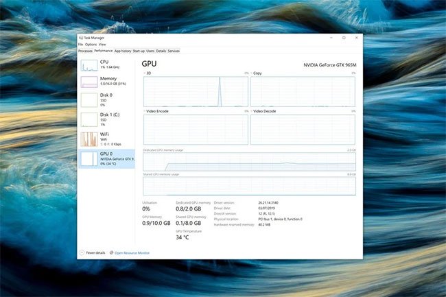 Task Manager là một yếu tố khác trong phiên bản Windows 10 2004 có một số bổ sung mới đáng chú ý