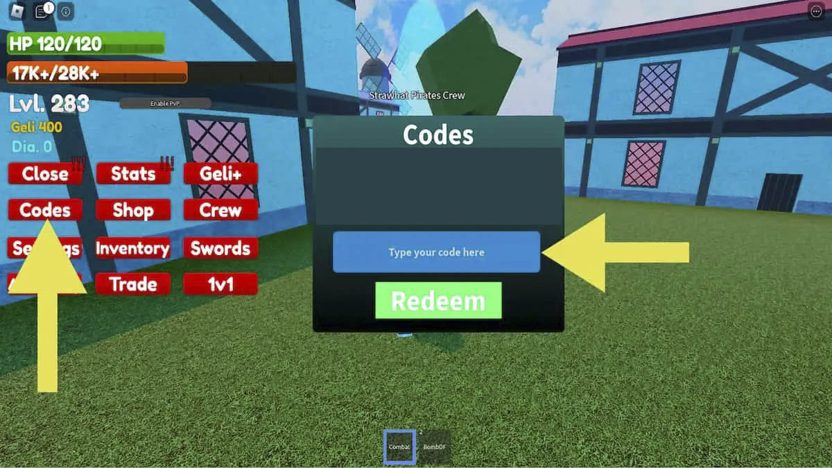 Hướng dẫn nhập nhanh code Cat Piece Roblox