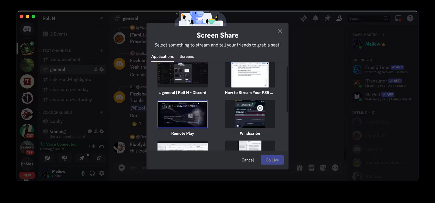 Stream PS Remote Play tới Discord - Bước 2