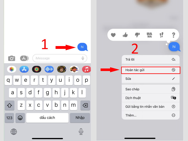 Cách thu hồi tin nhắn iMessage đã gửi trên iOS 16 hoặc mới hơn - Bước 2