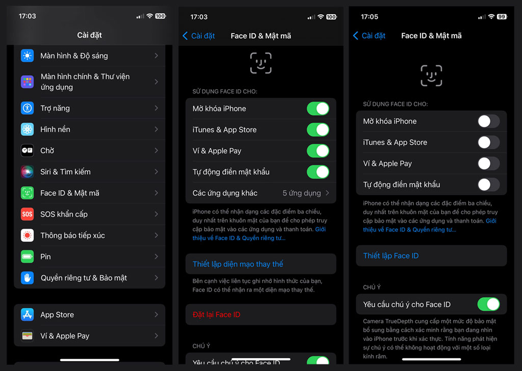 Cách sửa lỗi Face ID không hoạt động - Reset Face ID