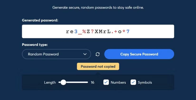 Công cụ tạo mật khẩu 1Password